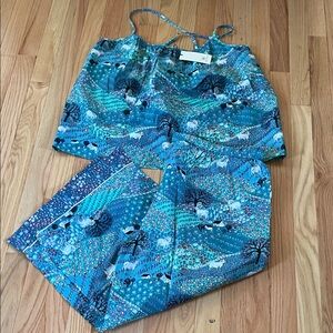 Printfresh Teal and Navy Patterned Sleepwear